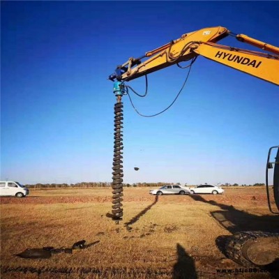 挖掘機鉆坑機栽桿一氣呵成挖掘機挖坑機不用移動10分鐘完成栽桿挖掘機鉆洞機惡劣環境栽桿符合標準
