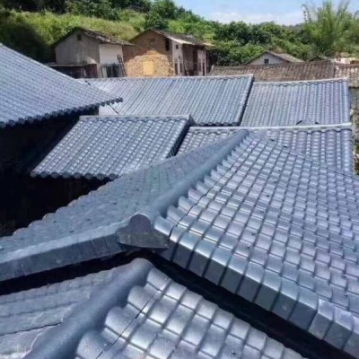 湖南屋頂pp古筒瓦，樹脂小青瓦價格，裝飾瓦家