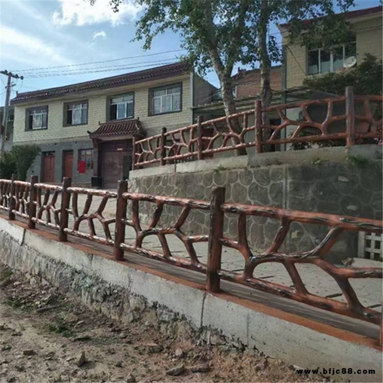 仿木護欄 水泥仿木欄桿 河道景觀堤壩混凝土仿樹藤欄桿 水泥制品工廠
