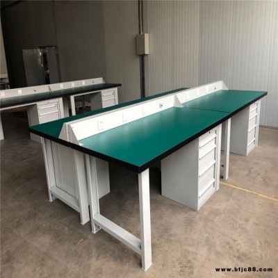 塘沽帶掛板工作臺，全鋼工作臺，佰納克不銹鋼工作臺，帶吊柜實木工作臺廠家