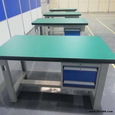 天津復合面工作臺，佰納克不銹鋼包面工作臺，車間帶掛板工作臺廠家