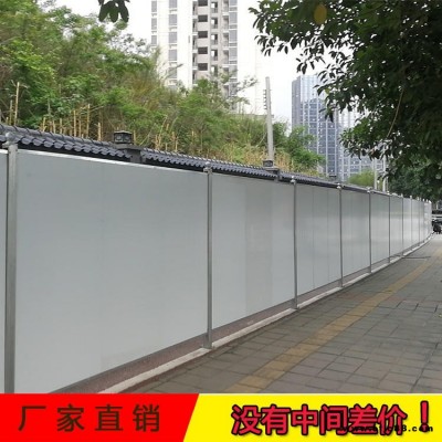 彩鋼夾芯板圍擋 2米高方鋼立柱圍擋 江門司前道路圍擋