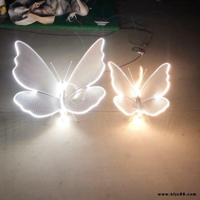 鐵藝鋼絲鏤空蝴蝶 不銹鋼蝴蝶 發(fā)光蝴蝶雕塑 金屬動物雕塑廠 不銹鋼動物雕塑 澤業(yè)雕塑