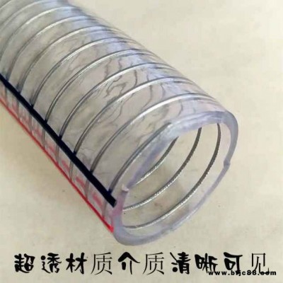 旺隆PVC耐高溫鋼絲軟管 抗壓鋼絲螺旋管 耐腐蝕塑料透明軟管耐酸堿