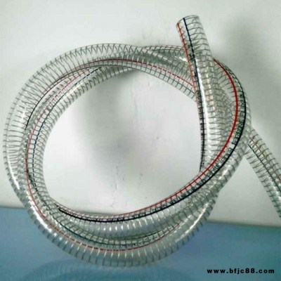 旺隆廠家生產 PVC透明無味鋼絲增強塑料軟管 防靜電pvc鋼絲管