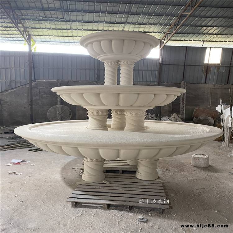玻璃鋼仿砂巖雕塑人造砂巖花盆雕塑別墅區(qū)噴水雕塑裝飾