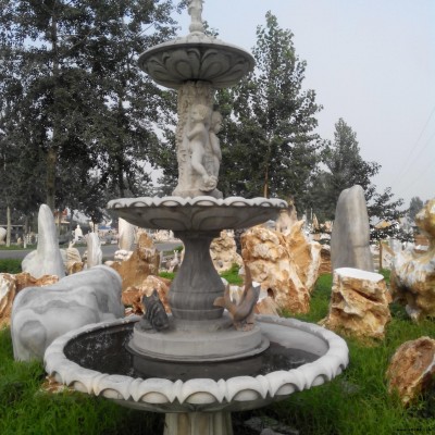 石雕廠家 生產(chǎn)漢白玉石雕噴泉 歐式人物動(dòng)物流水噴泉 廣場(chǎng)庭院室外石雕噴泉定制