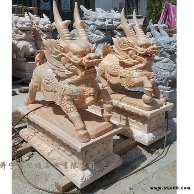 加工定做石雕獅子大型石雕麒麟寺廟門口鎮宅石雕麒麟 匯通 廠家直銷石雕獅子大型石雕麒麟寺廟門口鎮宅石雕麒麟