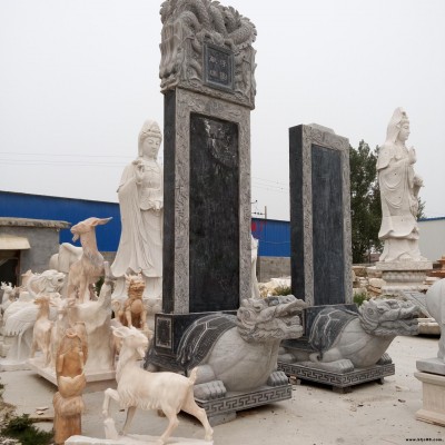 英翰園林雕塑供應 石雕龍龜王八托石碑 石雕龜馱碑 青石龜馱石碑