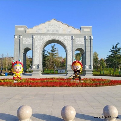 石雕門(mén)樓 盛合雕塑直銷(xiāo)加工小區(qū)公墓景區(qū)門(mén)樓花崗巖大型石雕門(mén)樓廠家
