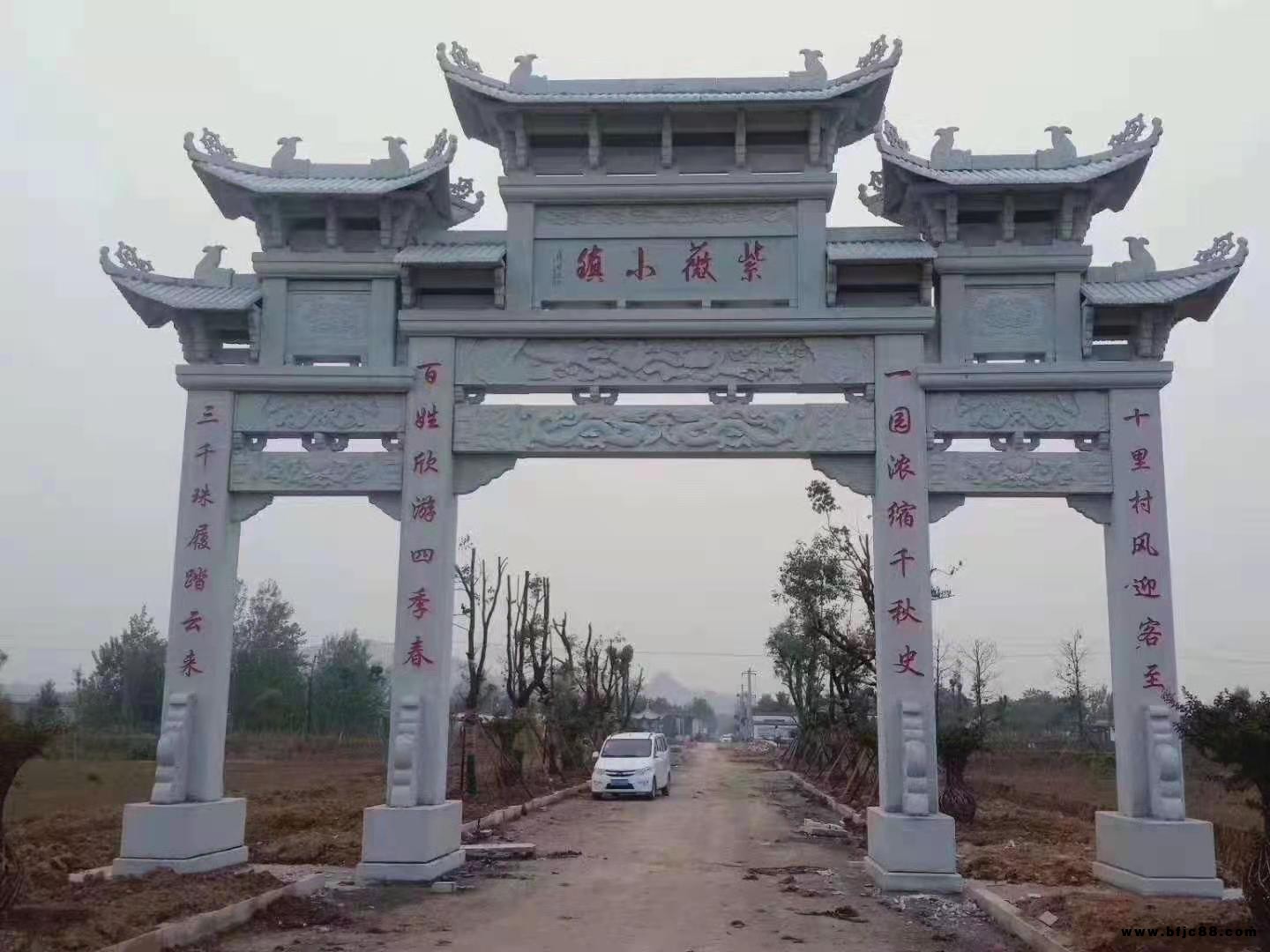 石牌樓  花崗巖石牌坊 單門石牌坊 設計安裝