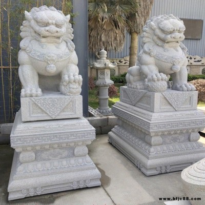 廠家供應(yīng)大理石花崗巖石雕獅子 青石小獅子墓地寺廟廣場石雕石獅子