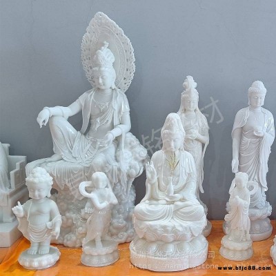 四川漢白玉大理石觀音彌勒佛佛像廠家寺廟寺院石雕白色大理石佛像工廠
