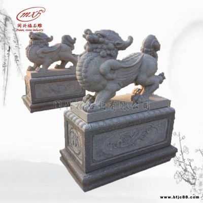 石雕貔貅 青石貔貅 一對(duì)動(dòng)物雕刻 看門(mén)風(fēng)水石雕擺件