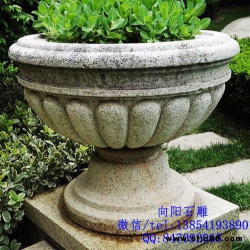 山東向陽(yáng)石雕花缽花盆黃銹石黃金麻園林景觀石雕花盆花缽廠家直銷批發(fā)加工定制