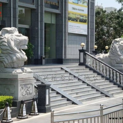 惠安廠家供應(yīng)定做港幣獅 石雕港幣獅定制 景觀園林石雕石獅工藝