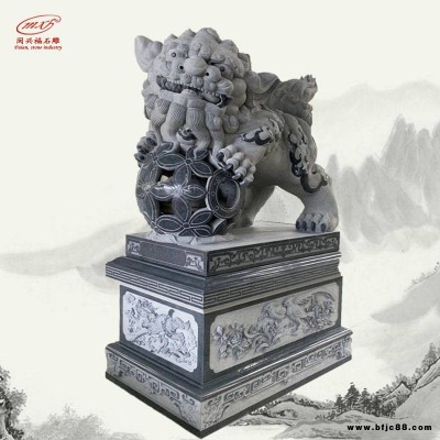 石雕獅子石雕青石南獅大門網(wǎng)球獅獻(xiàn)錢獅雕刻定制