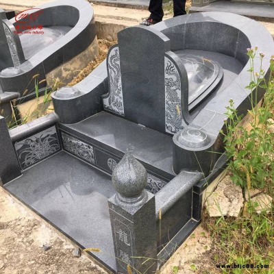 農(nóng)村石雕陵園公墓家族陵園功德花崗巖石雕墓碑可定制