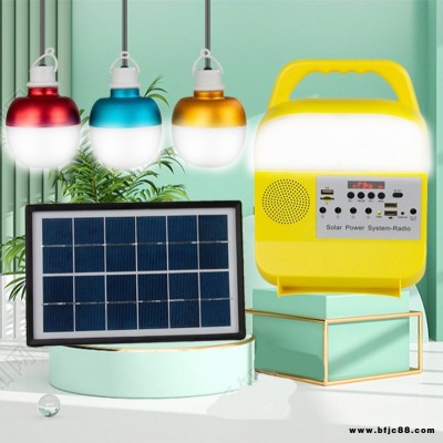 太陽能LED燈/FM收音機(jī)/9W帶充電線的便攜式太陽能照明系統(tǒng)SRE-683