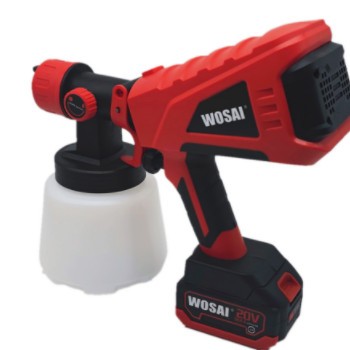 家用WOSAI 20V電動(dòng)無繩鋰電池動(dòng)力油漆噴槍噴涂機(jī)噴槍噴漆