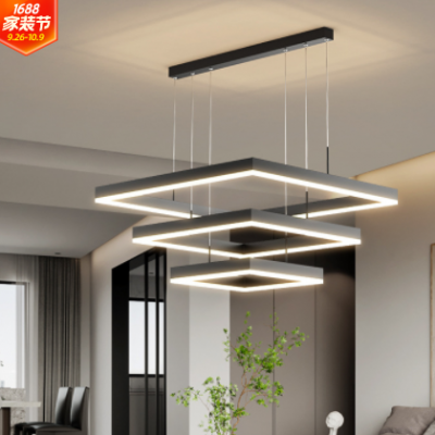 2021年新款現(xiàn)代簡約網(wǎng)紅客廳吊燈大氣方形極簡大廳燈創(chuàng)意燈飾照明
