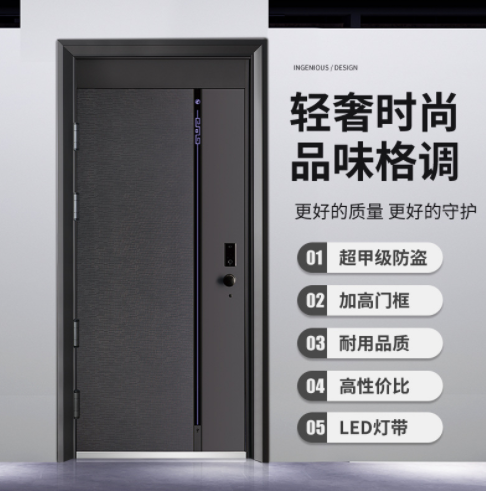甲級(jí)防盜入戶門(mén)家裝防盜安全門(mén)加高門(mén)頭高人一等輕奢防盜安全門(mén)