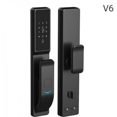 跨境現(xiàn)貨博克指紋鎖智能門鎖可視貓眼全自動電子密碼家用防盜門V6