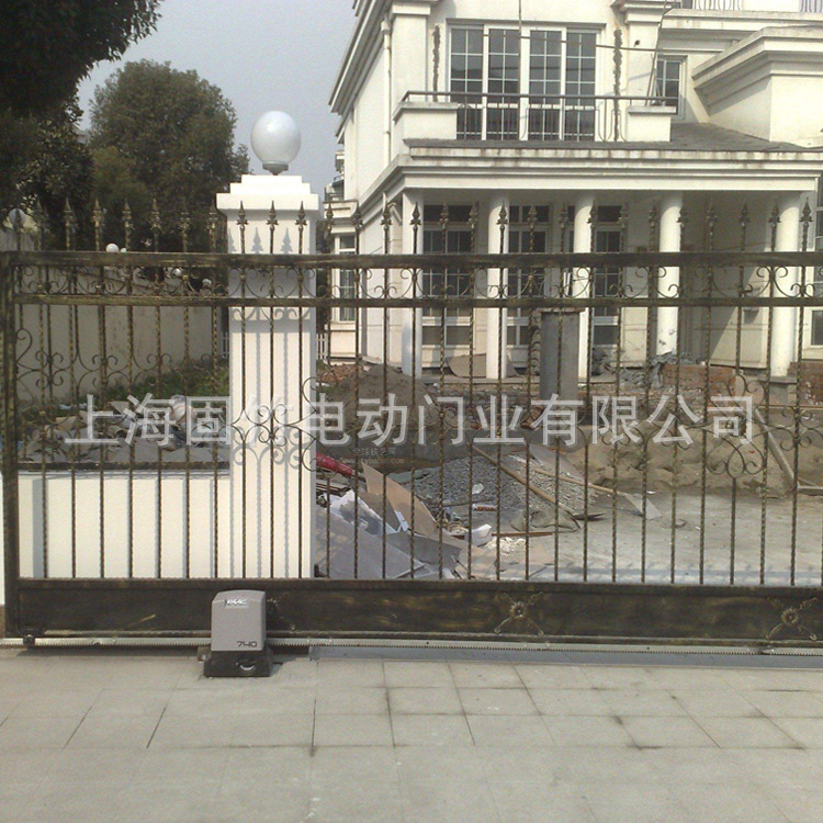 供應歐式鑄鐵電動平移門 工廠別墅花園庭院鍍鋅鐵藝 防盜平移門示例圖7