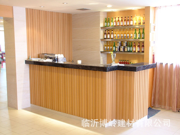生態木墻板 150裝飾板 木紋轉印護墻板 防潮阻燃PVC木塑板 墻裙示例圖7