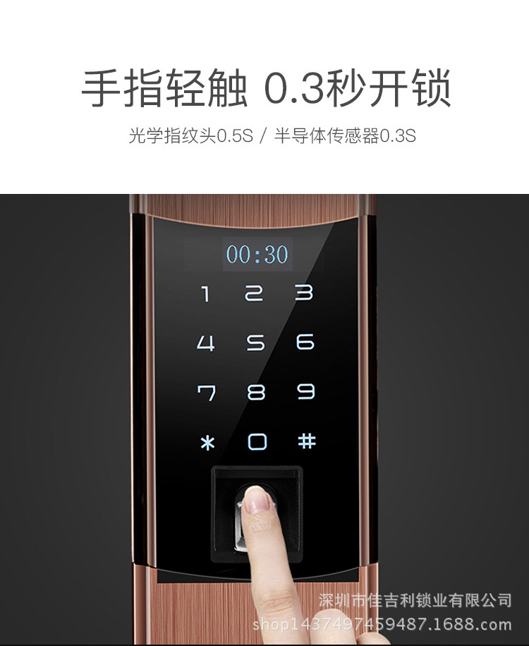 廠家直銷 指紋鎖 家用智能指紋鎖 量大可面談示例圖5