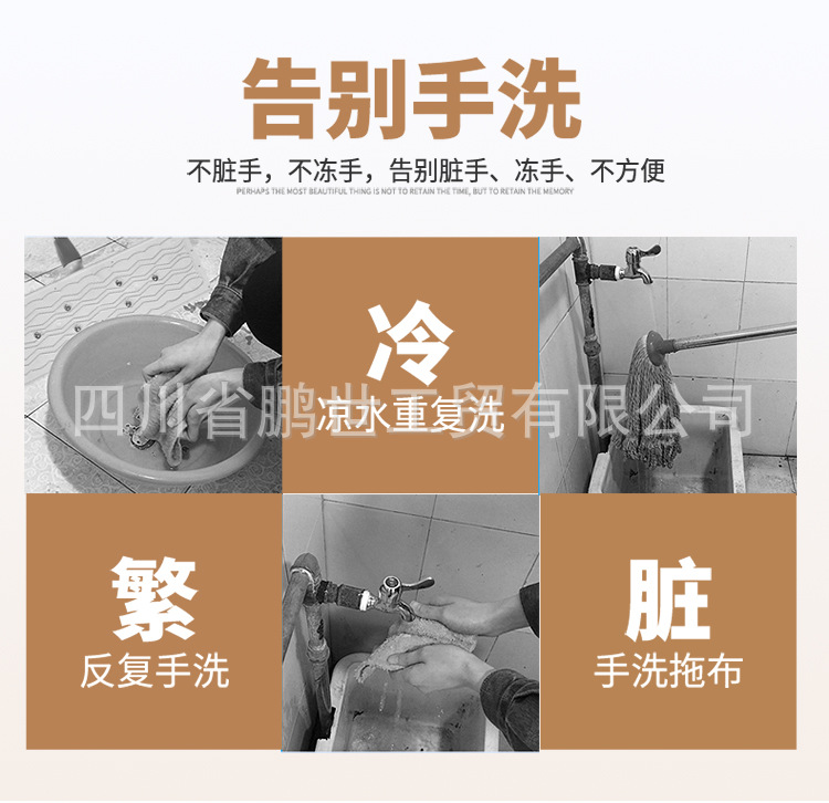 刮刮樂平板拖把桶家用免手洗干濕兩用瓷磚木地板拖地墩布旋轉拖把示例圖7