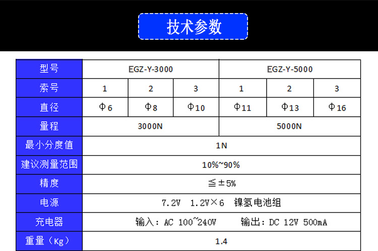 億佰億EGZ-300鋼絲繩索張力儀  電梯鋼絲測試儀  鋼索測力計示例圖4
