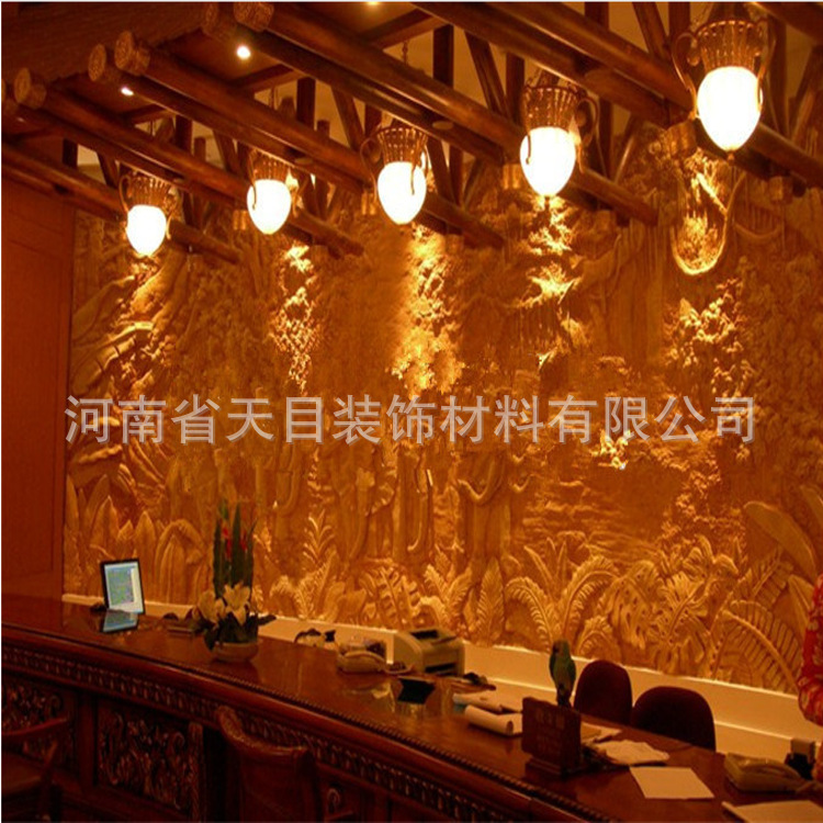 河南砂巖背景墻裝飾壁畫、人造砂巖、專業雕刻來圖訂做示例圖5