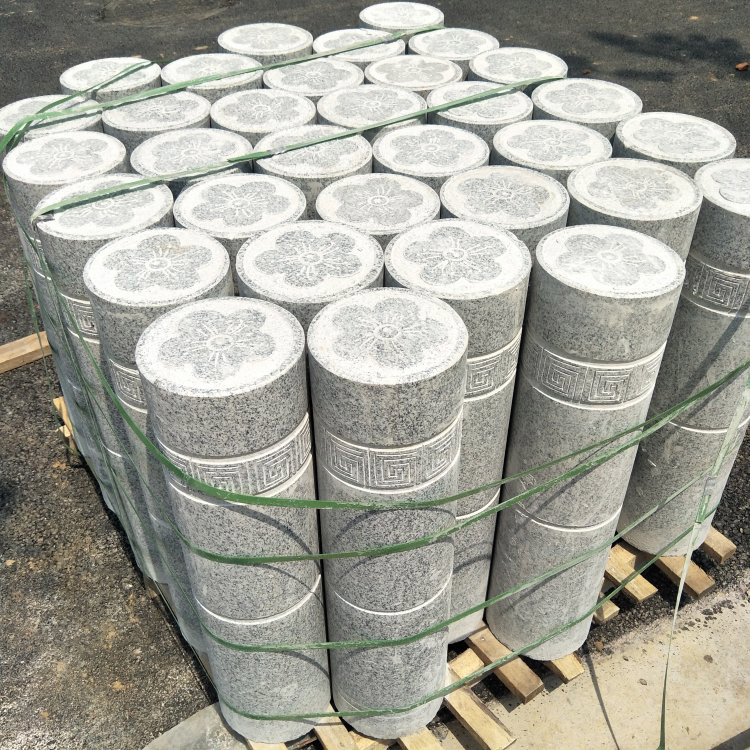 花崗巖路障石球 花崗巖路障球 定制花崗巖擋車路障石球 竣峰石業