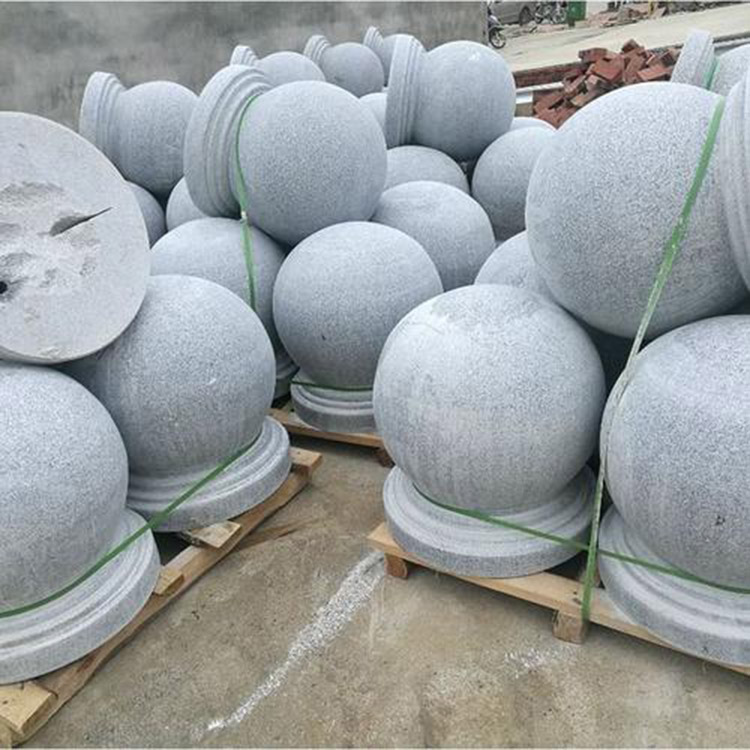 花崗巖路障石球 花崗巖路障球 定制花崗巖擋車路障石球 竣峰石業