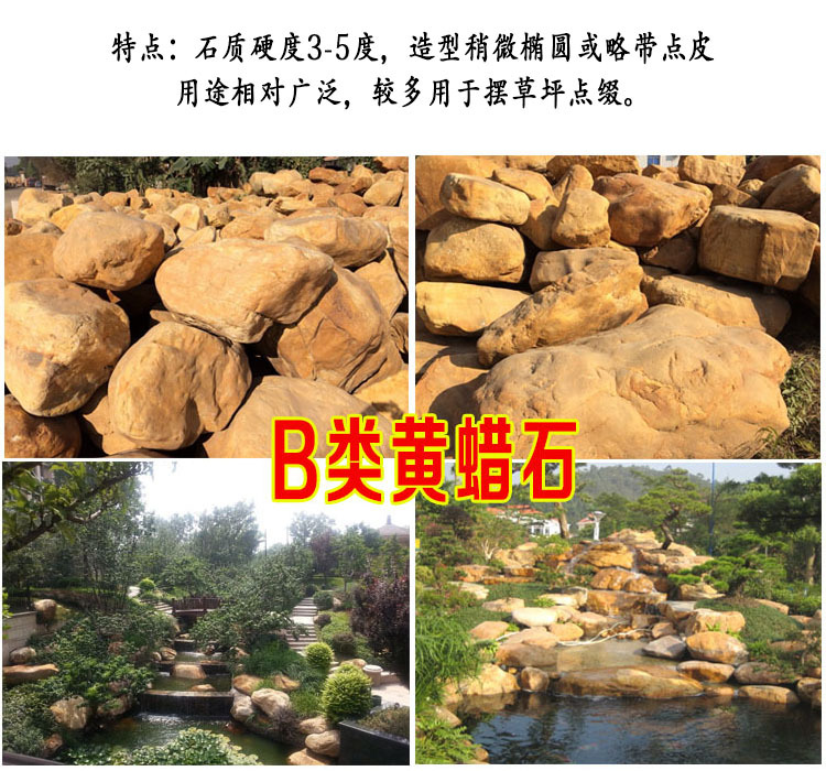 供應(yīng)廠家直銷山東黃蠟石，山東景觀石，山東景觀石示例圖3