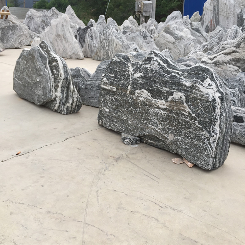 異形雪浪石組合公園風景石擺件定制雪浪石切片泰山石景觀石假山石示例圖6