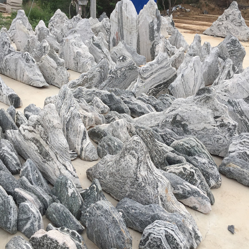 異形雪浪石組合公園風景石擺件定制雪浪石切片泰山石景觀石假山石示例圖13
