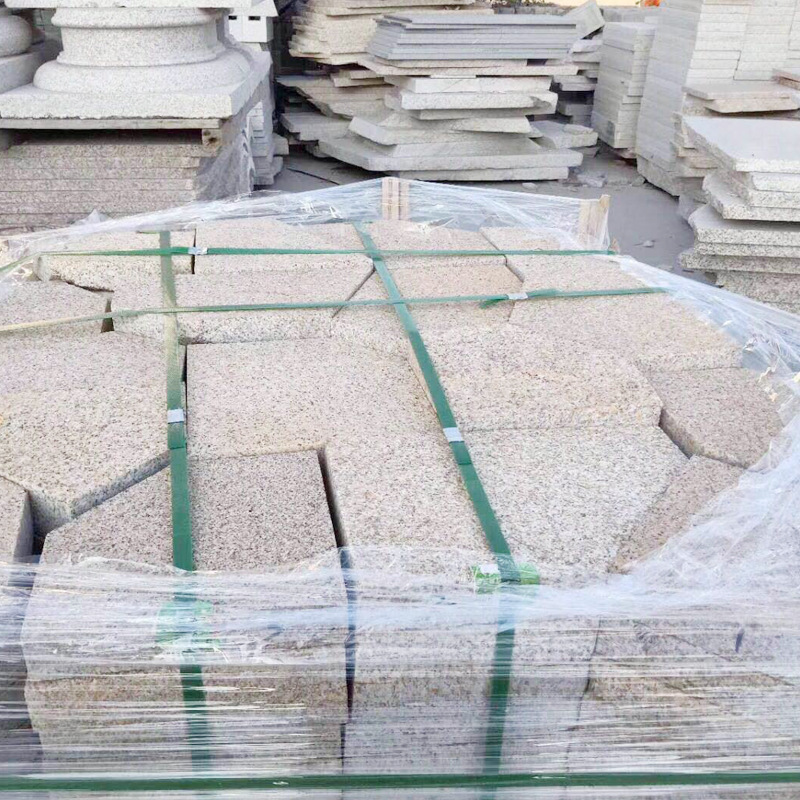 爆款花崗巖黃金麻廣場板 戶外工程用石材廣場板定制 適用于公園示例圖6