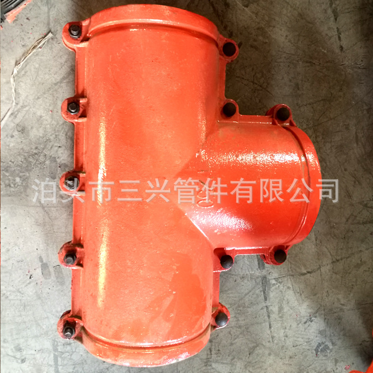 廠家直銷三通搶修哈夫節變徑分水PE管P90球墨鑄鐵三通堵漏器示例圖21