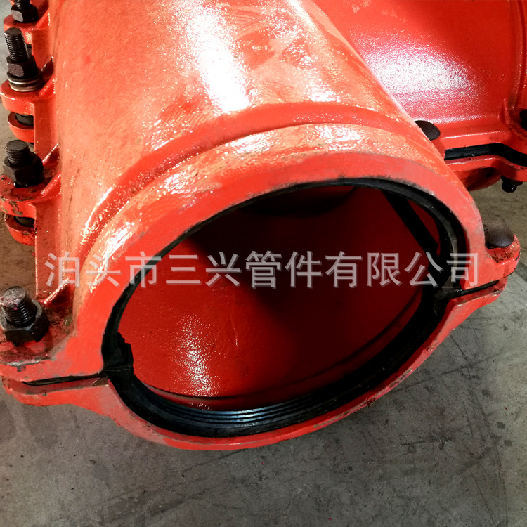 廠家直銷三通搶修哈夫節變徑分水PE管P90球墨鑄鐵三通堵漏器示例圖22