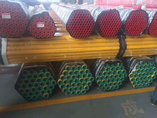 螺旋涂塑鋼管 大口徑內外涂塑鋼管 紅色涂塑復合管 礦用鋼塑復合管