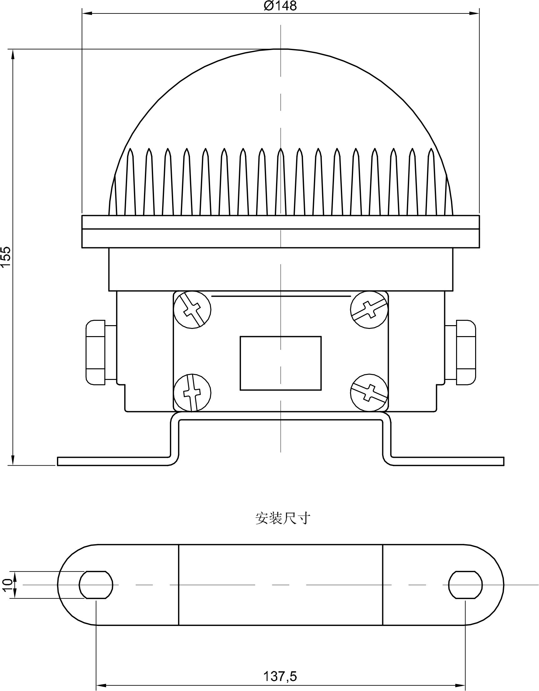 BFC8183固態免維護防爆燈外形尺寸