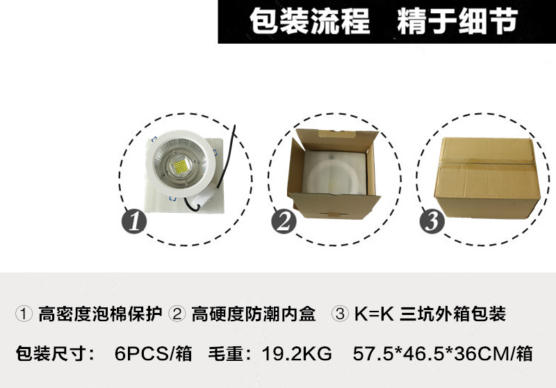 嵌入式射燈 開(kāi)孔200MM 40W 50W 60W 80W 鋁支架安裝射燈示例圖11