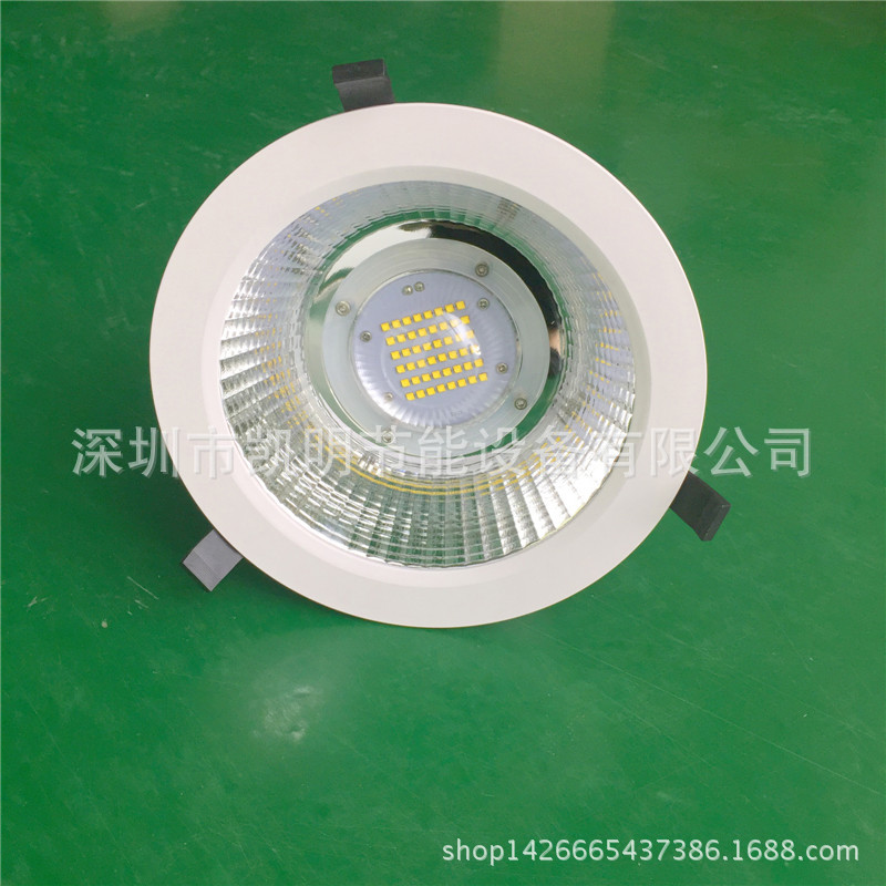 凱明直銷120W筒燈 方形COB筒燈120WLED 嵌入式象鼻燈牛眼燈射燈示例圖1