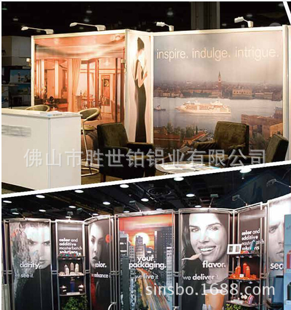 國內外參展110V夾子拉網展架LED長桿燈具 展覽展架隔斷射燈生產示例圖10