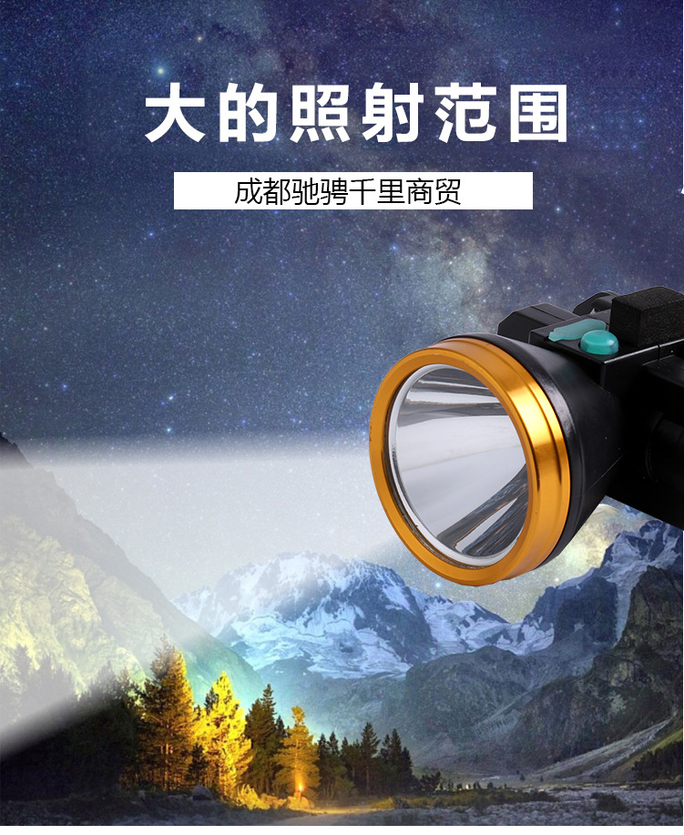 20W強(qiáng)光頭燈充電超亮戶外遠(yuǎn)射LED 頭掛光 洞口礦燈手電筒示例圖1