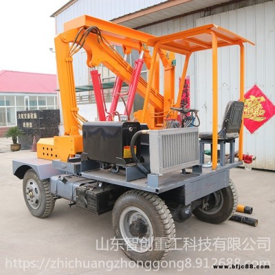 智創 zc-1 廠家直銷新型小四輪輪式公路護欄打樁機 裝載機全員性打樁機