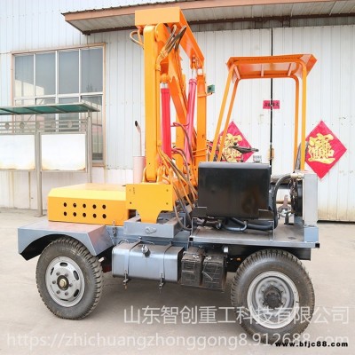 智創 zc-1 裝載機式護欄打樁生產廠家 輪式護欄打樁機 車載式護欄打樁機