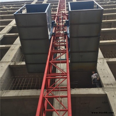 供應(yīng)建筑用提升貨物雙籠物料提升機(jī) 單柱雙籠施工升降機(jī)廠家